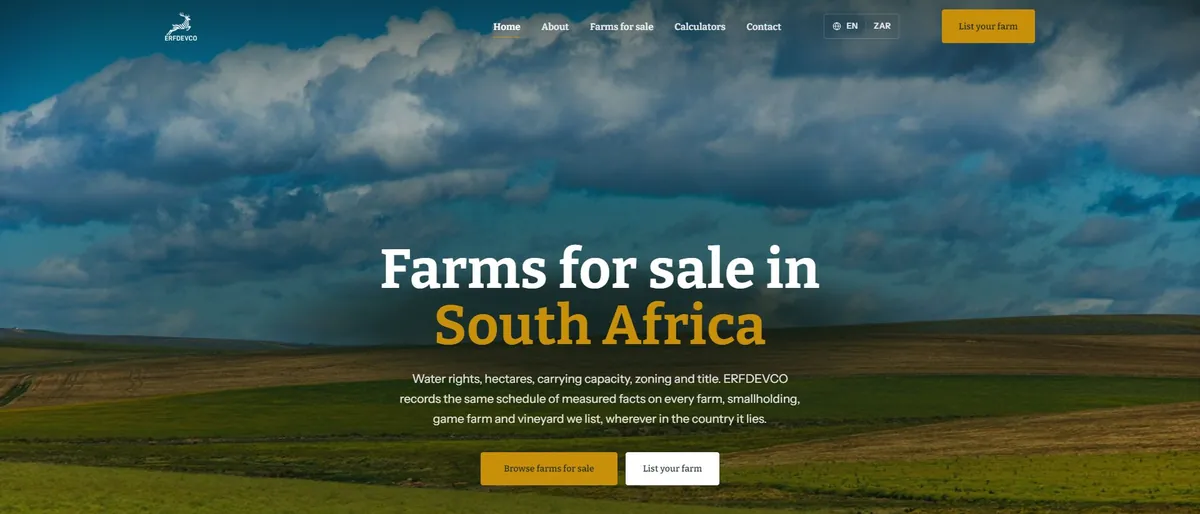 Top of the ERFDEVCO homepage
