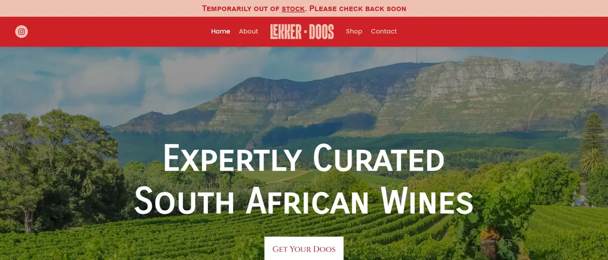 Top of the Lekker Doos homepage