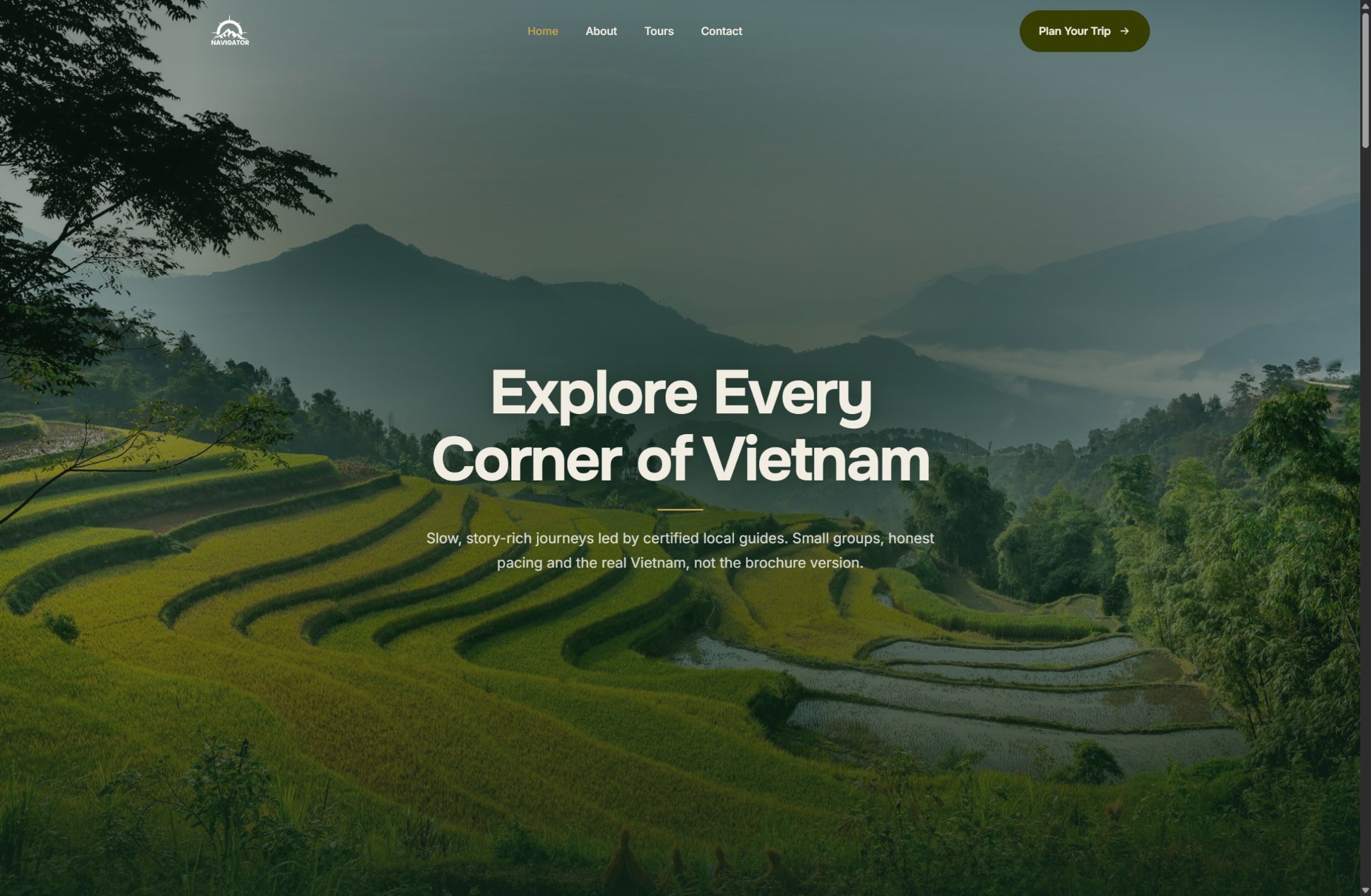 Navigator Vietnam travel website design by Edweb Media