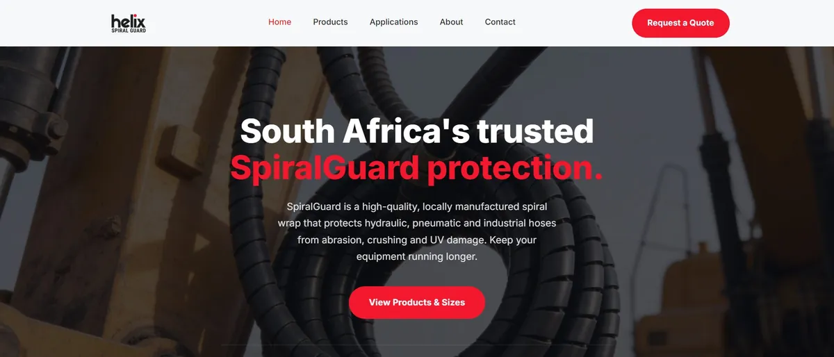 Top of the SpiralGuard homepage