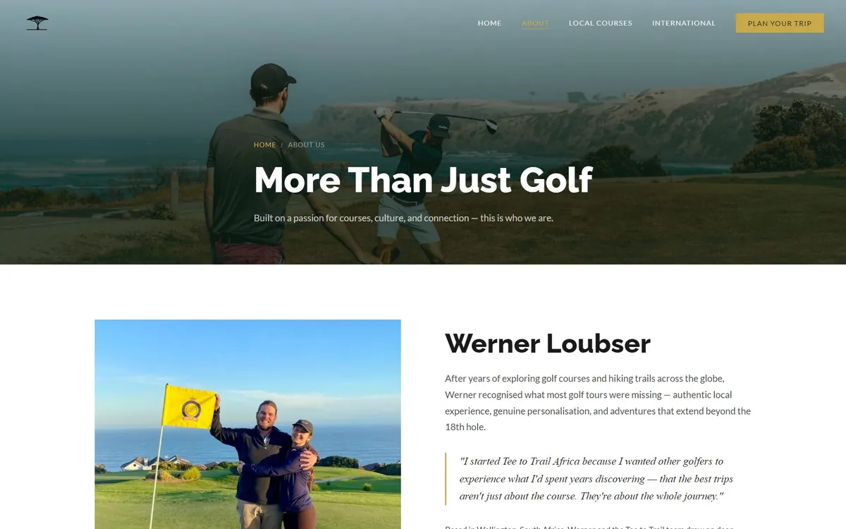 Top of the Tee to Trail Africa about page