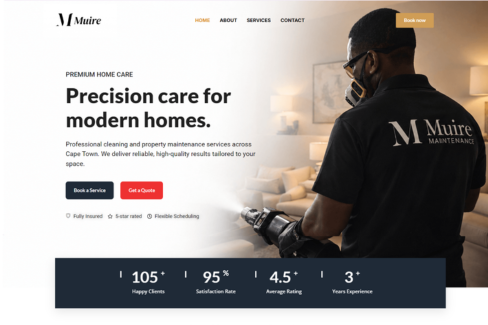 Home maintenance and cleaning services website design by Edweb Media