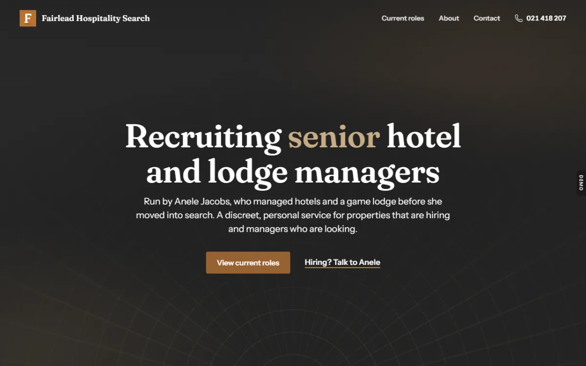 Fairlead Hospitality Search demo home page