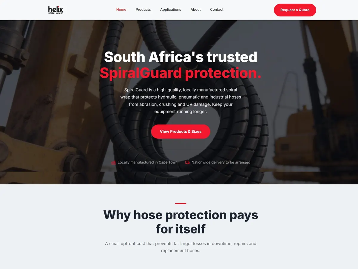 Helix SpiralGuard website built by Edweb Media
