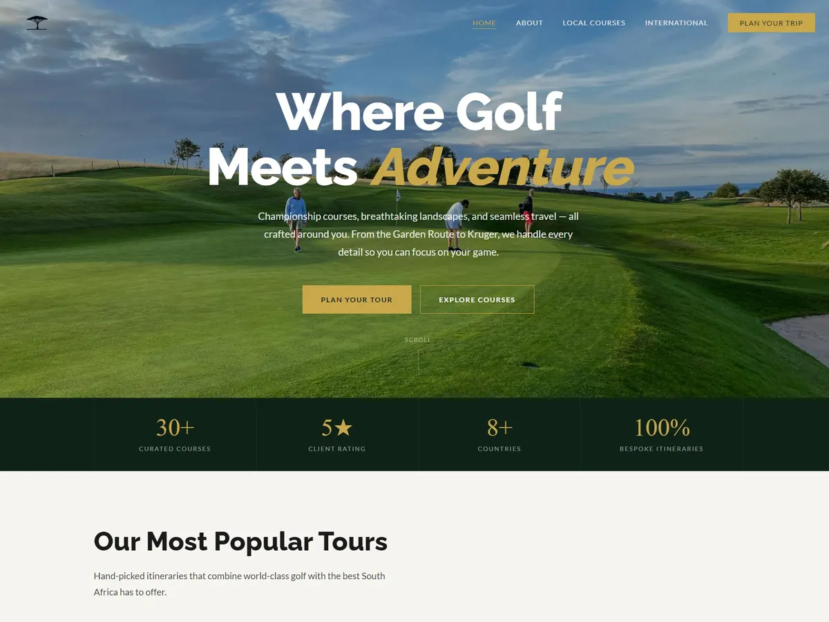 Tee to Trail Africa website built by Edweb Media
