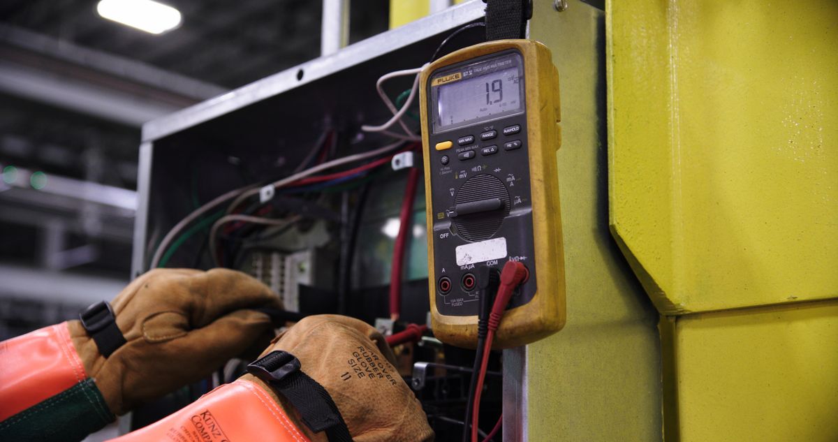 Testing a control panel with a multimeter