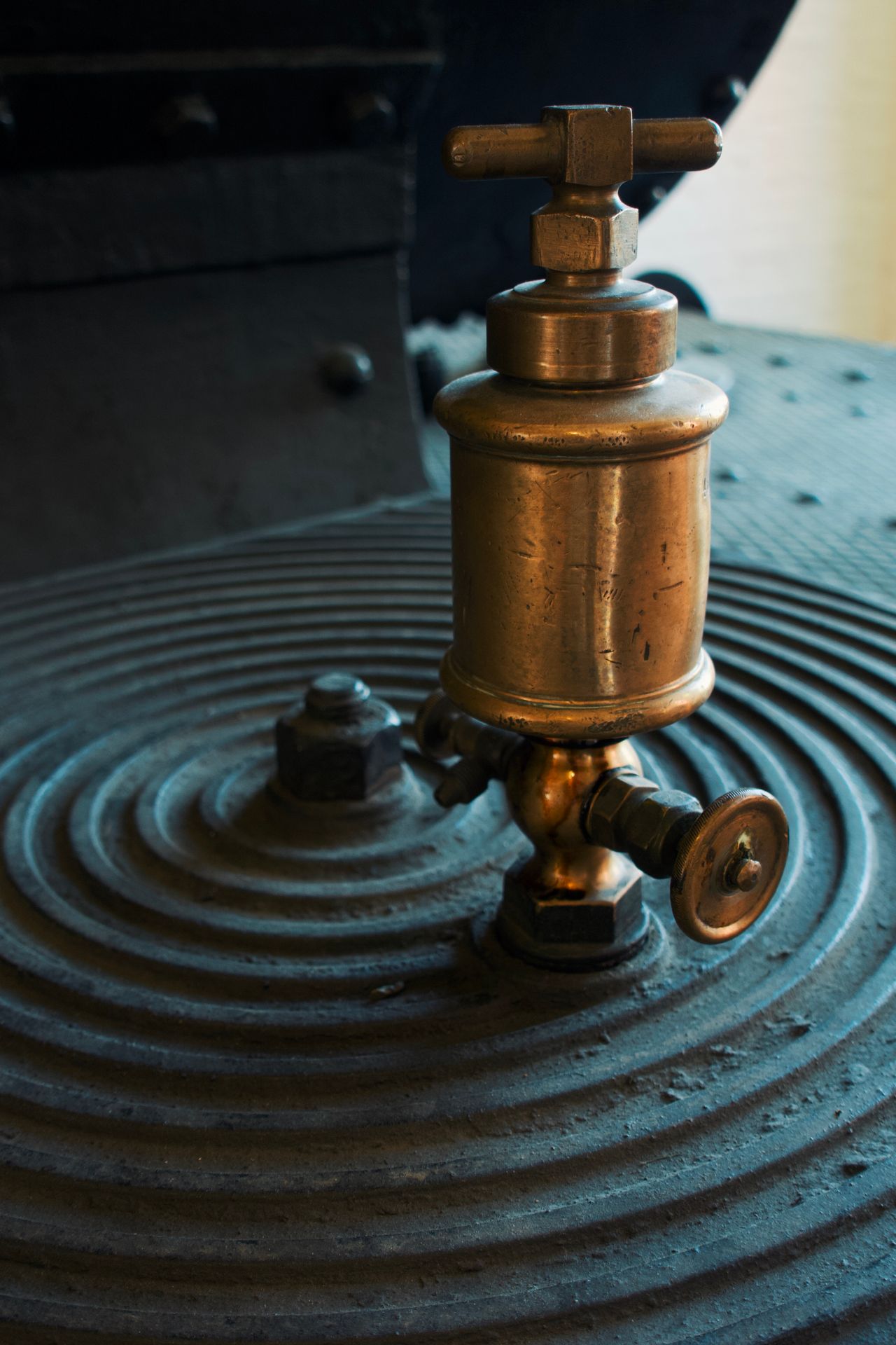 Serviced brass isolation valve on a riser